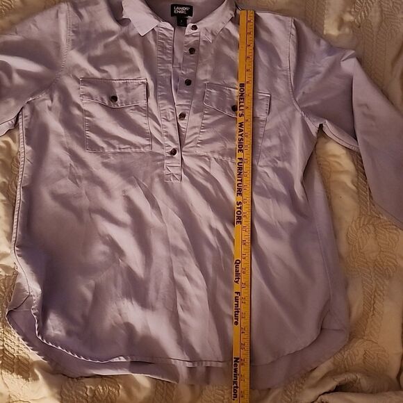 LL Bean lilac Long Sleeve Tunic Top size 14 - Picture 11 of 12